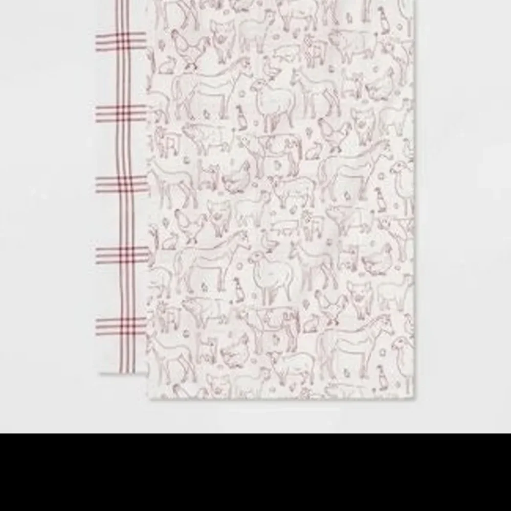 FARMHOUSE ANIMALS Cotton Printed Kitchen Towels Set BNWT RETIRED